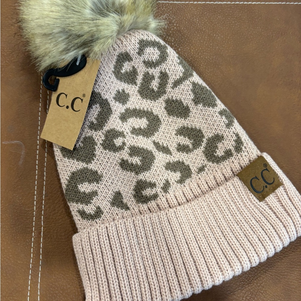 C.C Leopard Print Pom Pom hats - Picture 4 of 8
